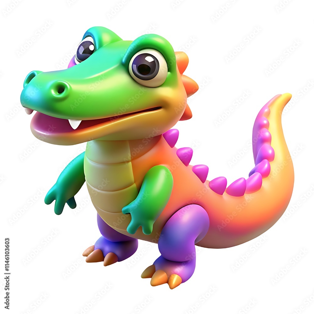 Fototapeta premium Cute green baby dino vector illustration