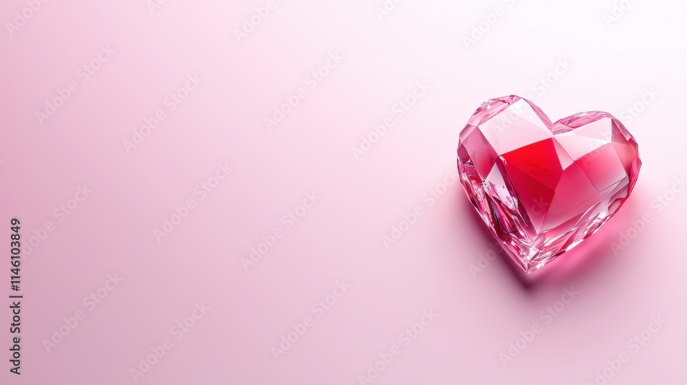 Romantic heart gift with rose design pastel background elegant view Romantic heart gift with rose design pastel background elegant view