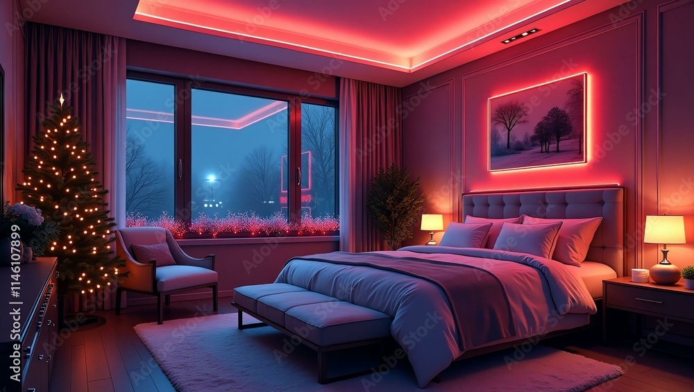 a stunning illustration of house bedroom retro neon c Retro Neon Christmas Theme a stunning illustration of house bedroom retro neon c Retro Neon Christmas Theme