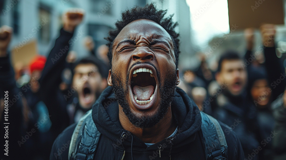Protestor Shouting Demonstration Crowd Activism Protestor Shouting Demonstration Crowd Activism