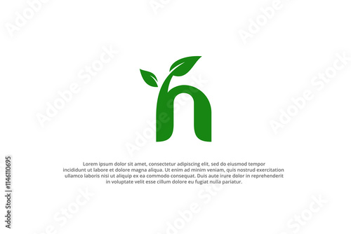  letter n nature yoga initial sprout leaf logo