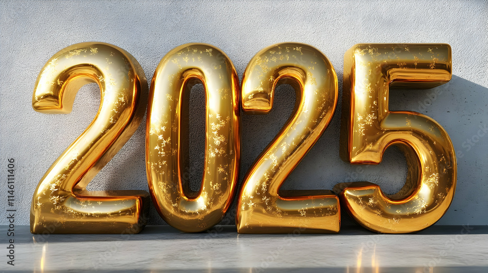 Golden 2025: New Year's Eve Celebration, Future's Promise, Shiny Decor, Festive Mood Golden 2025: New Year's Eve Celebration, Future's Promise, Shiny Decor, Festive Mood