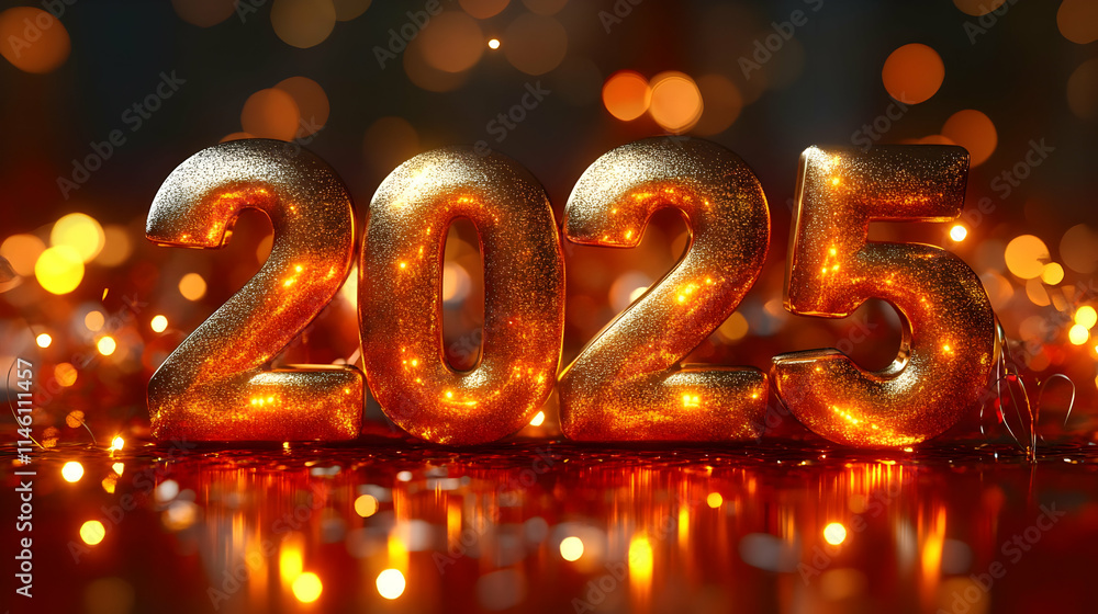 Glittering 2025: New Year's Eve Celebration with Festive Lights Glittering 2025: New Year's Eve Celebration with Festive Lights