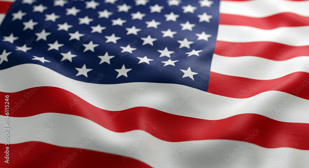 Obraz premium Waving American Flag USA Patriotic Background 4th July