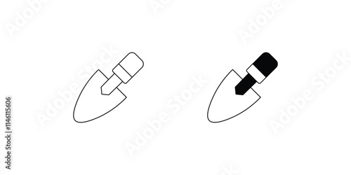 trowel set icon with white background vector stock illustration