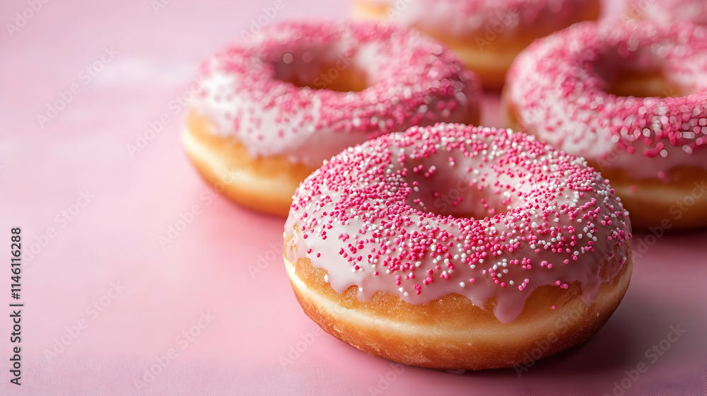 Pink Donuts with Sprinkles: Sweet Treat Delight Pink Donuts with Sprinkles: Sweet Treat Delight