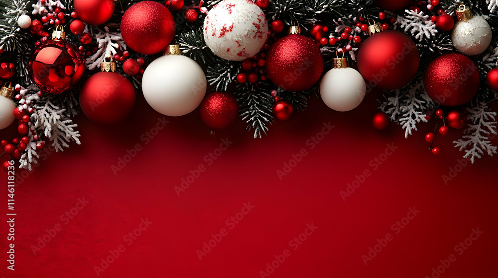 Red & White Festive Ornaments Decorate Red & White Festive Ornaments Decorate