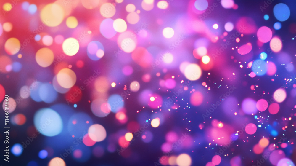 Colorful bokeh background with vibrant lights creating festive atmosphere Colorful bokeh background with vibrant lights creating festive atmosphere