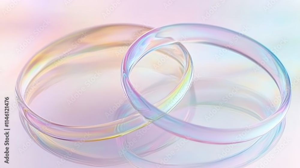 Elegant Transparent Rings on a Soft Pastel Background Elegant Transparent Rings on a Soft Pastel Background