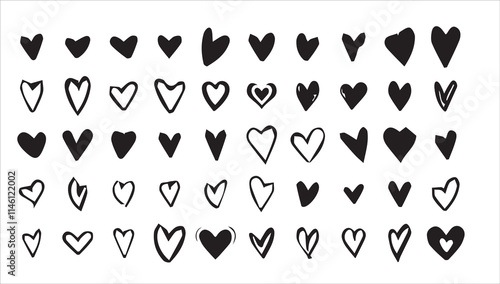Love heart vector set. love icon valentin days love. illustration set EPS10
