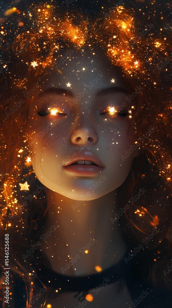 Celestial Being: A Woman Adorned with Starlight Celestial Being: A Woman Adorned with Starlight