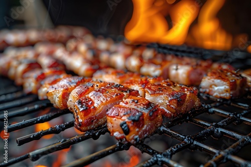 Wallpaper Mural Crispy bacon strips on a grill rack Torontodigital.ca