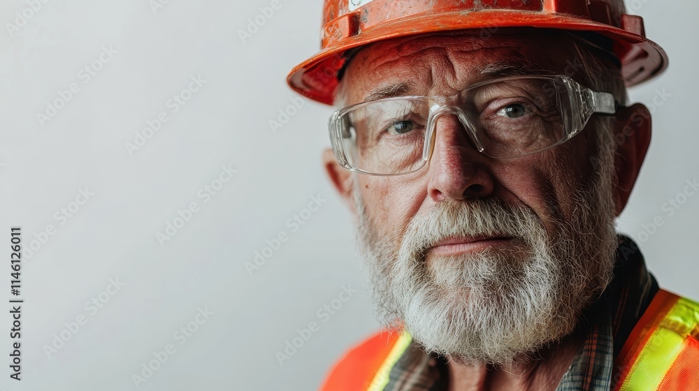 Fototapeta premium Experienced Mature Worker in Safety Gear