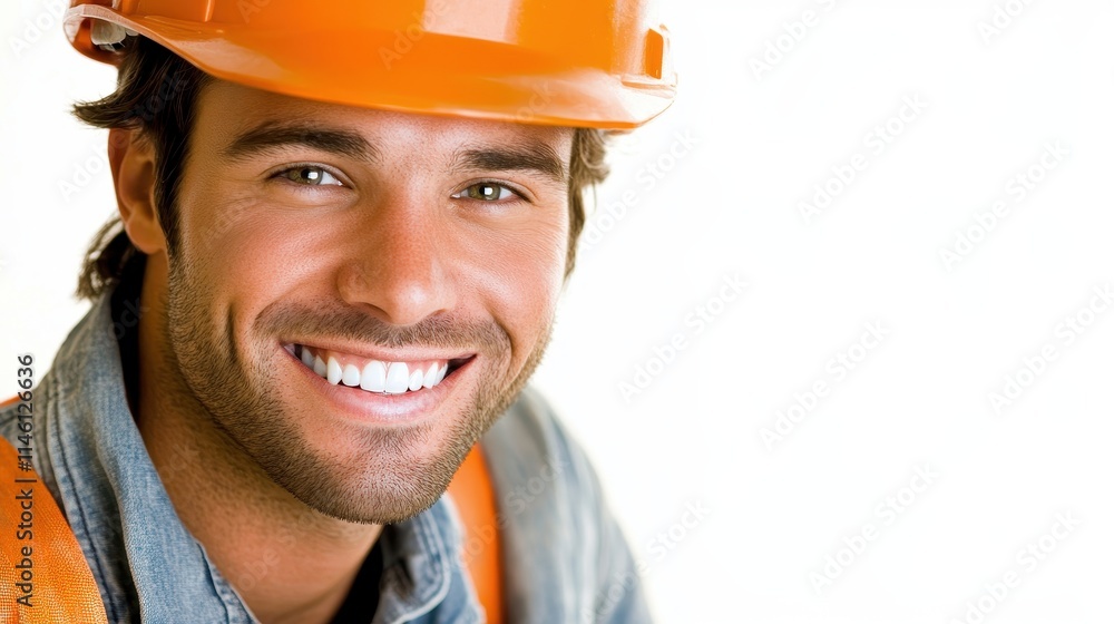 Professional Worker with Hard Hat and Casual Attire Professional Worker with Hard Hat and Casual Attire