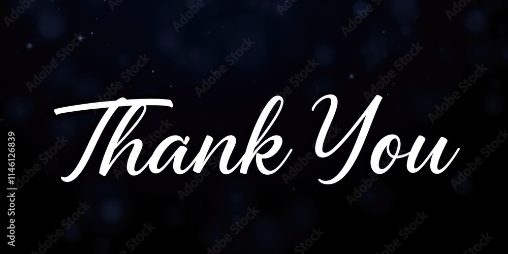 A decorative banner displaying the words thank you in elegant script set against a dark background, expressing gratitude for the winter season and its beauty A decorative banner displaying the words thank you in elegant script set against a dark background, expressing gratitude for the winter season and its beauty