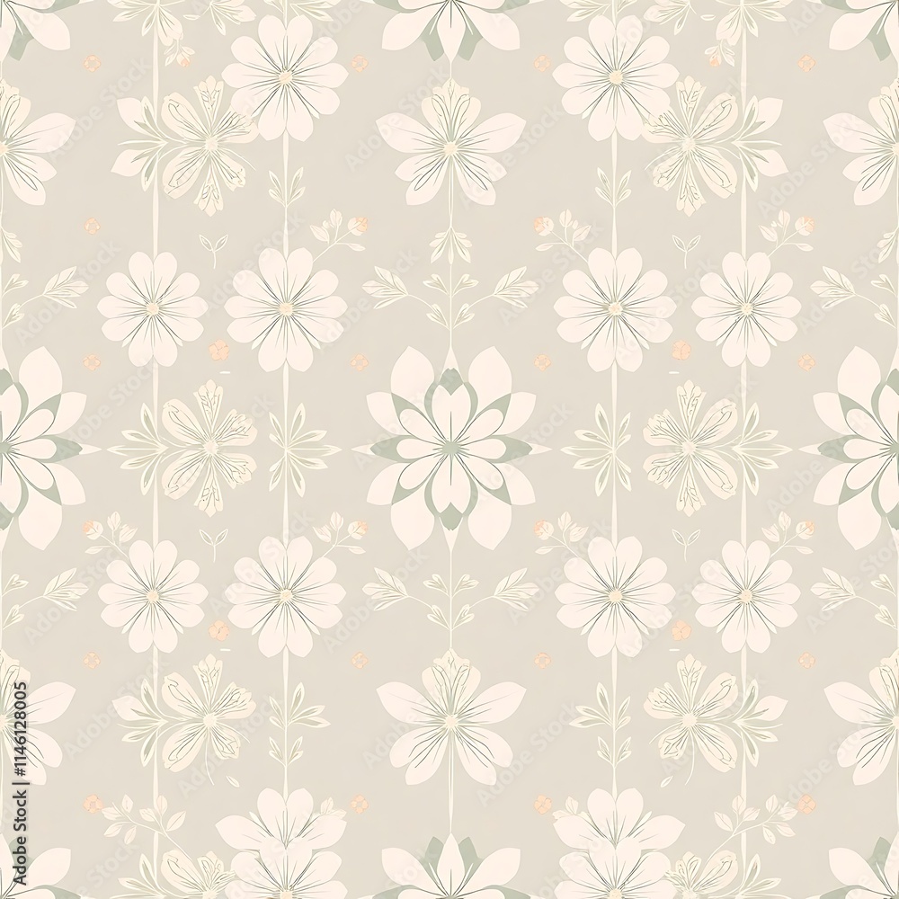 Delicate Floral Pattern: A soft, elegant floral pattern in shades of white and cream, perfect for adding a touch of sophistication to any design project. Delicate Floral Pattern: A soft, elegant floral pattern in shades of white and cream, perfect for adding a touch of sophistication to any design project.