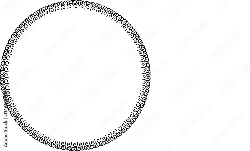 Round frame. Circle Ornamental decorative frame with graphic element
