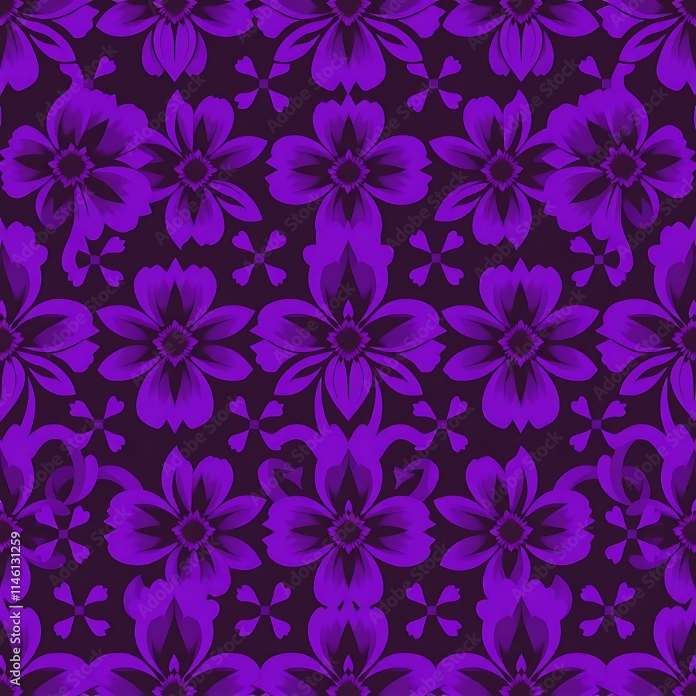 Purple Floral Damask Pattern Purple Floral Damask Pattern