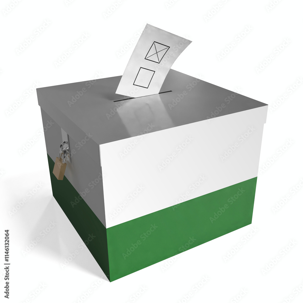 Saxony - ballot box with flag - 3D illustration Saxony - ballot box with flag - 3D illustration