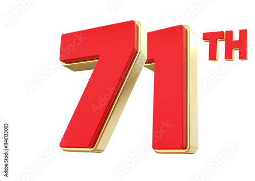 71th Anniversary Red Number photo