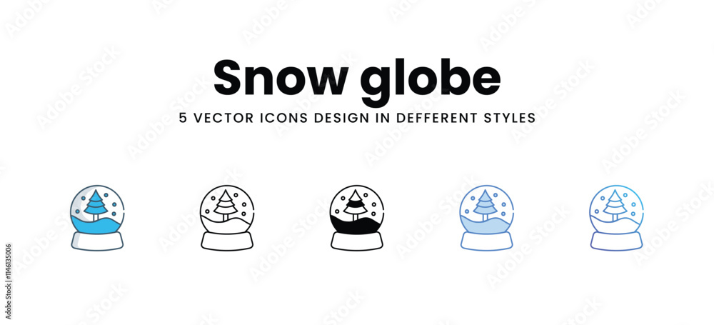 Snow globe icons in different style vector stock illustration Snow globe icons in different style vector stock illustration