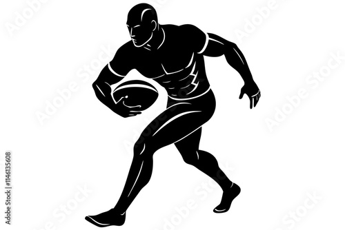 Dynamic rugby player silhouette