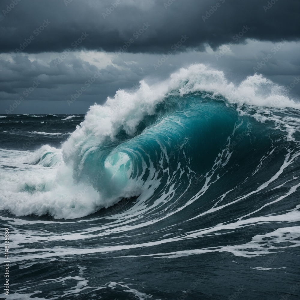 Obraz premium waves crashing on the beach