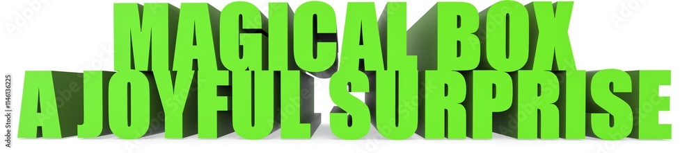 Magical Box a Joyful Surprise, 3d text Magical Box a Joyful Surprise, 3d text