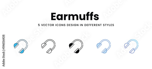 Earmuffs  icons in different style vector stock illustration