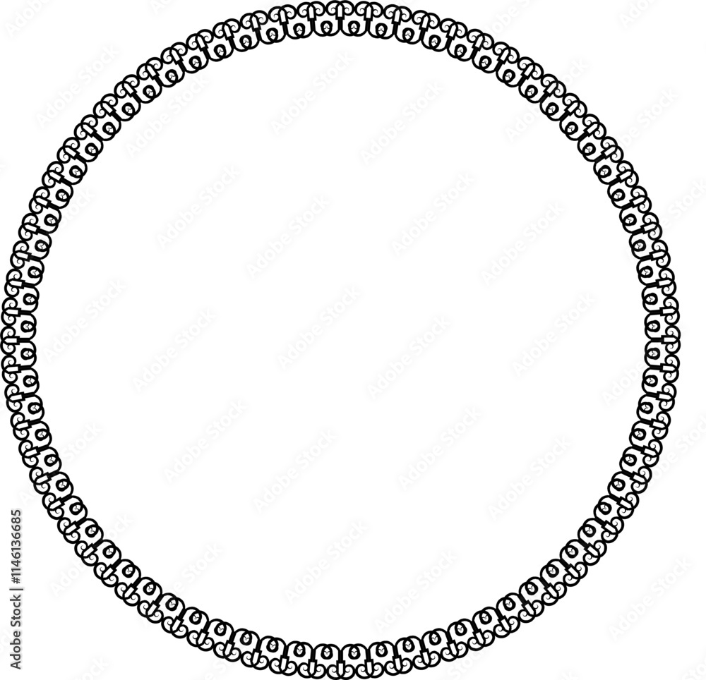 Round frame. Circle Ornamental decorative frame with graphic element