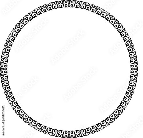 Obraz na płótnie Round frame. Circle Ornamental decorative frame with graphic element
w salonie