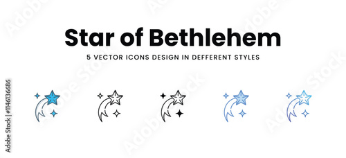 Star of Bethlehem icons in different style vector stock illustration