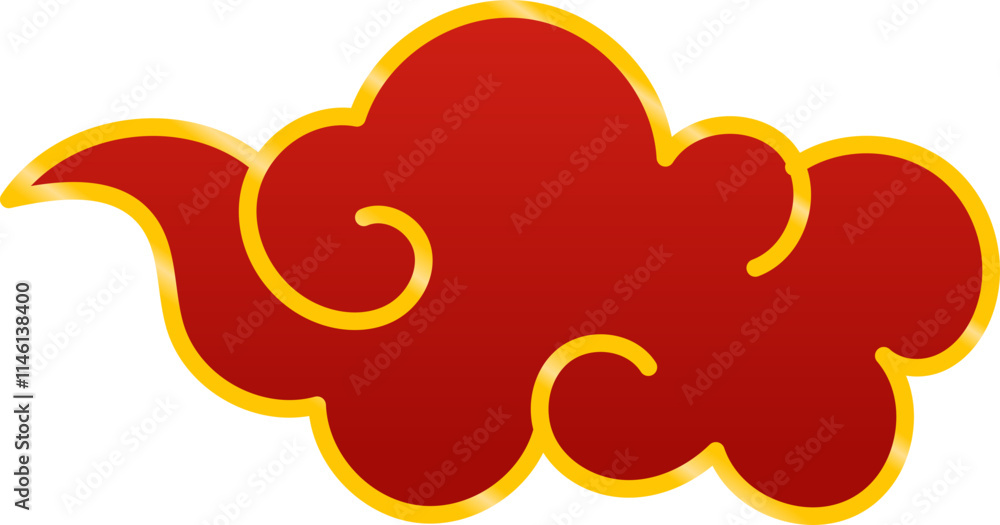 red cloud with gold outline chinese new year celebration ornament red cloud with gold outline chinese new year celebration ornament