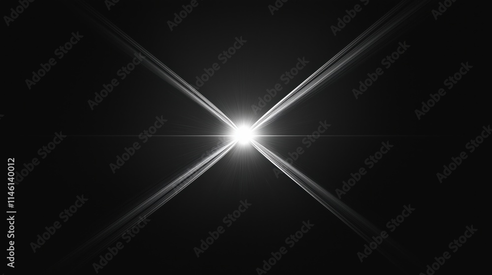 Single lens flare effect in the shape of a star on a dark background Single lens flare effect in the shape of a star on a dark background