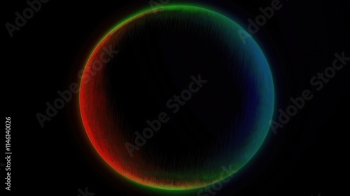 Rainbow-colored arc on a black background photo