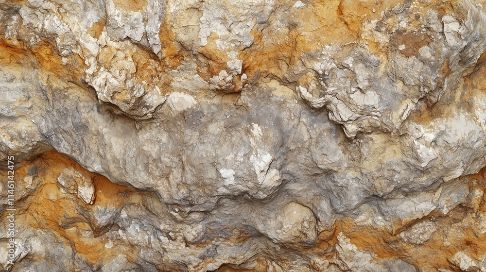 Fototapeta premium Close-up shot of a rugged, textured mountain soil, with visible details of the earth like small rocks, pebbles, and soil layers, in sharp focus.