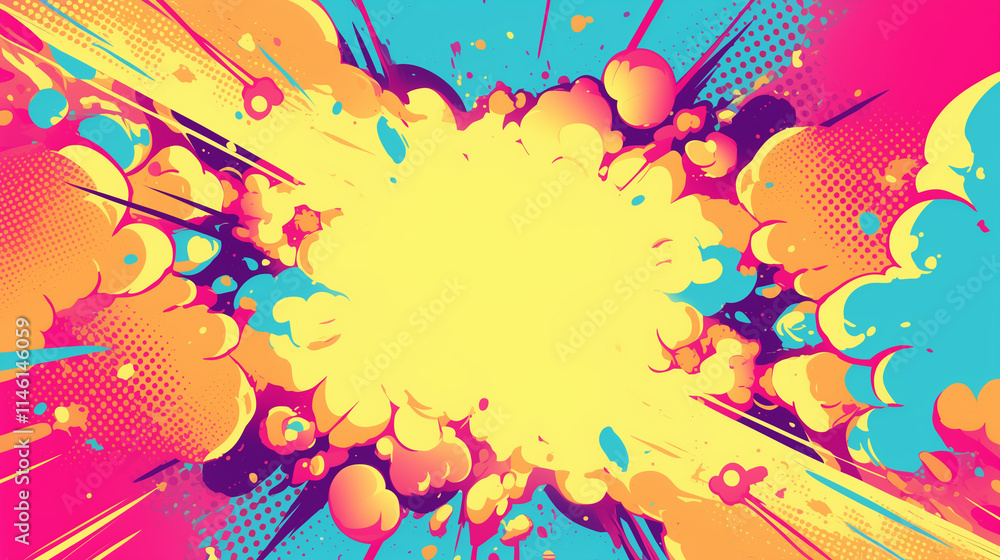 Bright abstract background in pop art comic style.
Bright abstract background in pop art comic style.