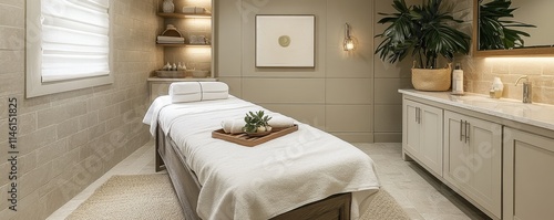  Hotel Room Interior with Artwork, Seating Area, and Contemporary Bathroom - Stock Photography for Architecture and Hospitality Projects