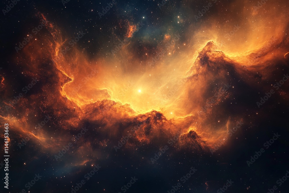 A breathtaking portrayal of a nebula with vibrant and fiery swirling celestial forms, representing the mystery and majesty of cosmic creation and the universe's energy. A breathtaking portrayal of a nebula with vibrant and fiery swirling celestial forms, representing the mystery and majesty of cosmic creation and the universe's energy.