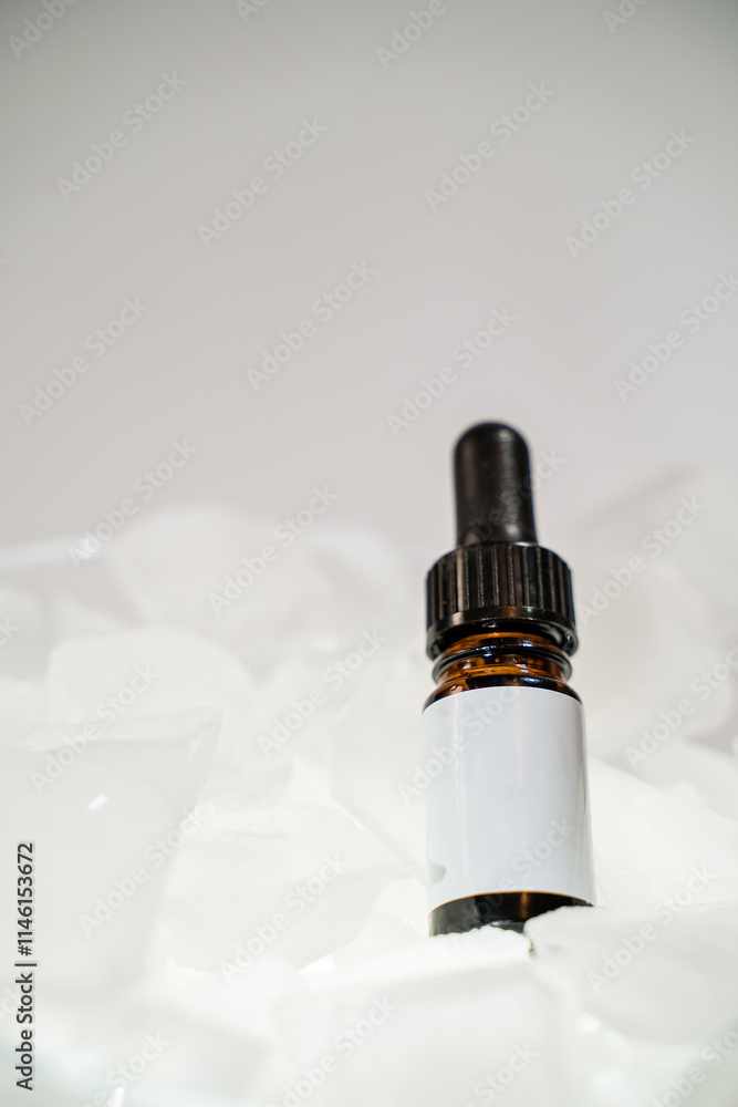 Minimalist dropper bottle with blank label Minimalist dropper bottle with blank label