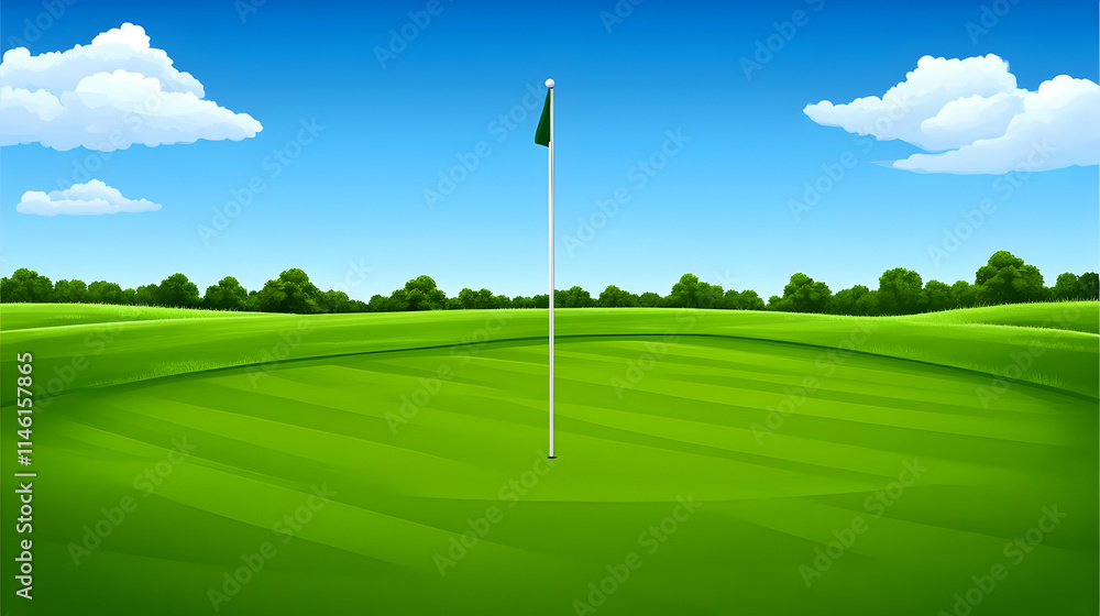 Green Golf Course Illustration Green Golf Course Illustration