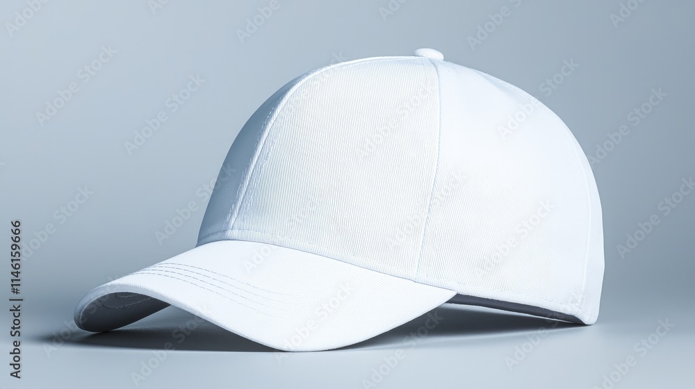 White baseball cap on gray background. White baseball cap on gray background.