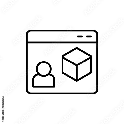 Product presentation outline icons, minimalist vector illustration ,simple transparent graphic element .Isolated on white background