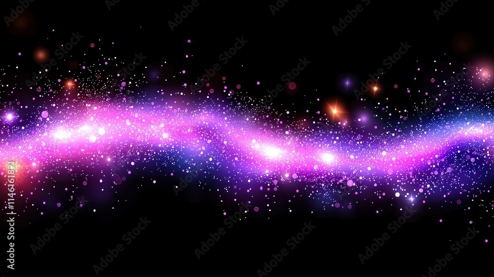 Colorful Cosmic Wave with Glittering Stars and Cosmic Dust Colorful Cosmic Wave with Glittering Stars and Cosmic Dust