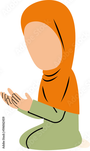 Hijab girl praying