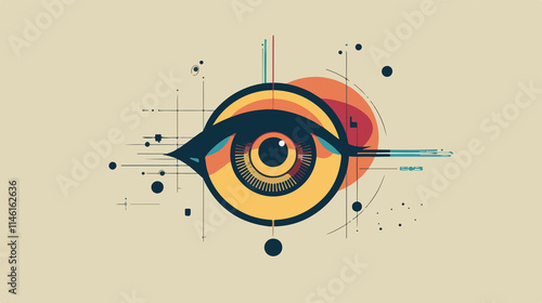 All-Seeing Eye Symbol Flat Vector Illustration