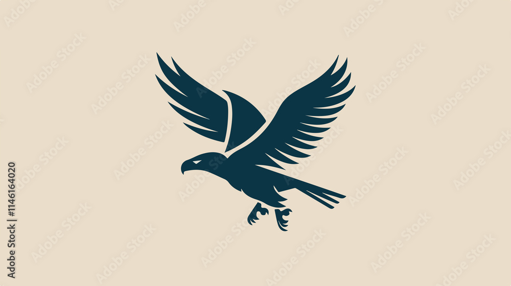 Obraz premium Minimalist Eagle Logo Design Vector Illustration