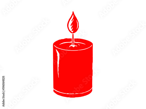 red burning candle