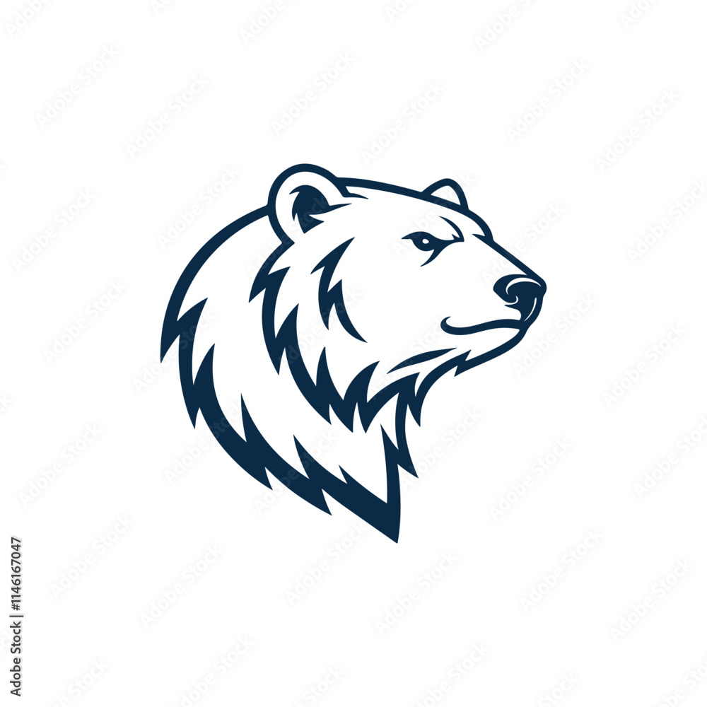polar bear head silhouette vector logo design polar bear head silhouette vector logo design