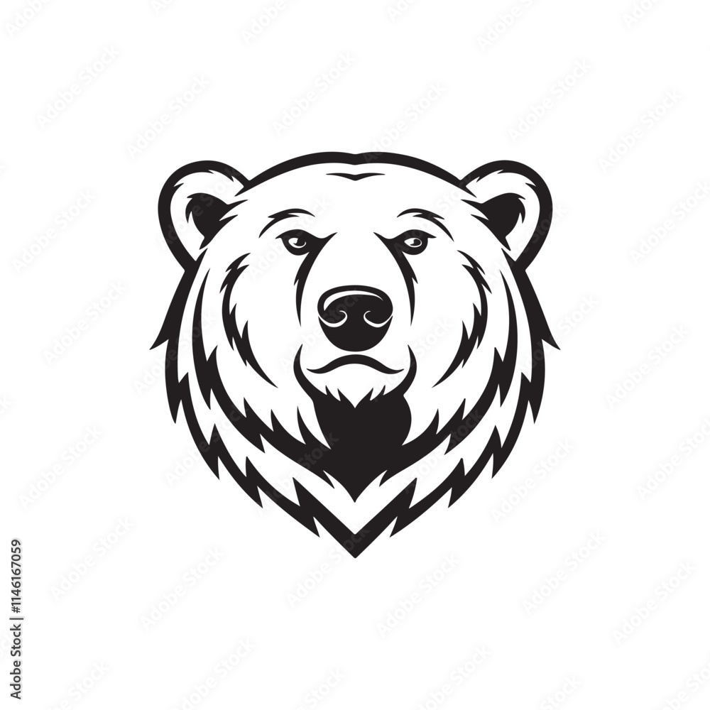 polar bear head silhouette vector logo design polar bear head silhouette vector logo design